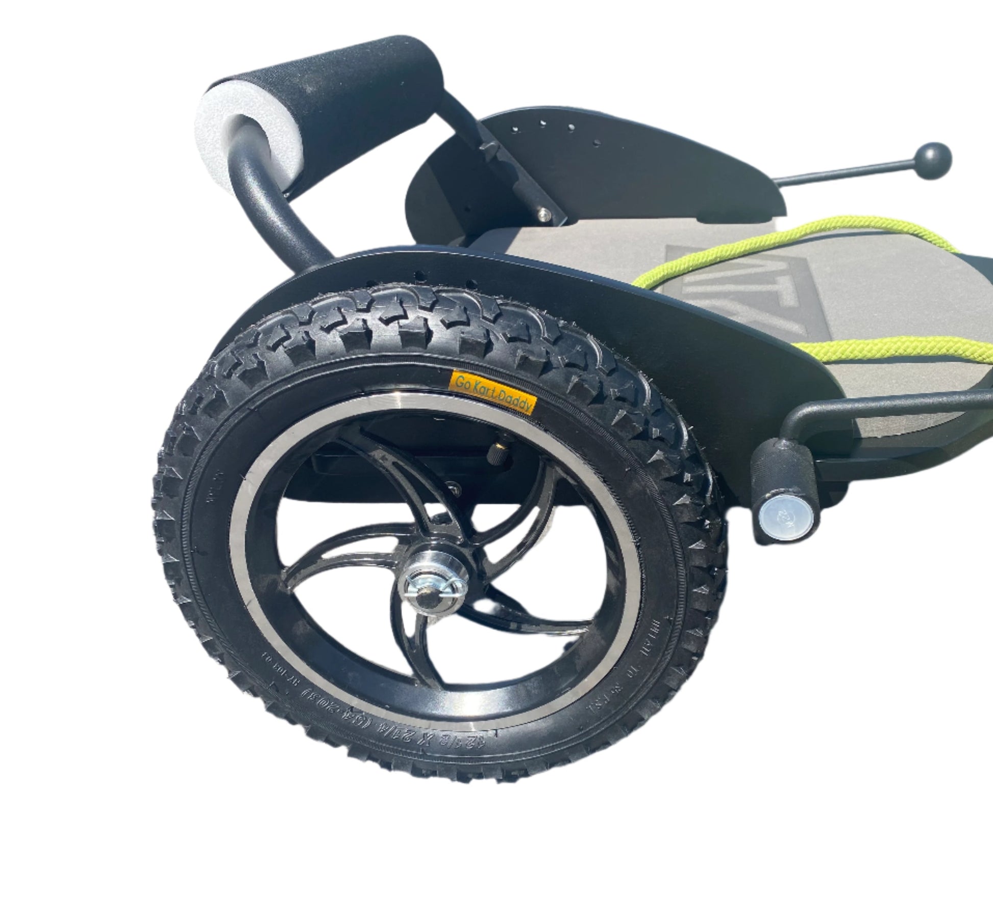 Experience the thrill of off-roading with the new and upgraded ATK Pro Teen & Adult Go Kart. Featuring black alloy wheels and all-terrain pneumatic tyres, this go kart not only looks stylish but also provides superior grip on any terrain.
Conquer the outdoors with confidence and style.
The Pro Kart has independent twin brakes allowing the kart to perform skid turns on grass or gravel. 
The wheels and steerer can be quickly removed by releasing the R clips and it will fit into the back of a car.