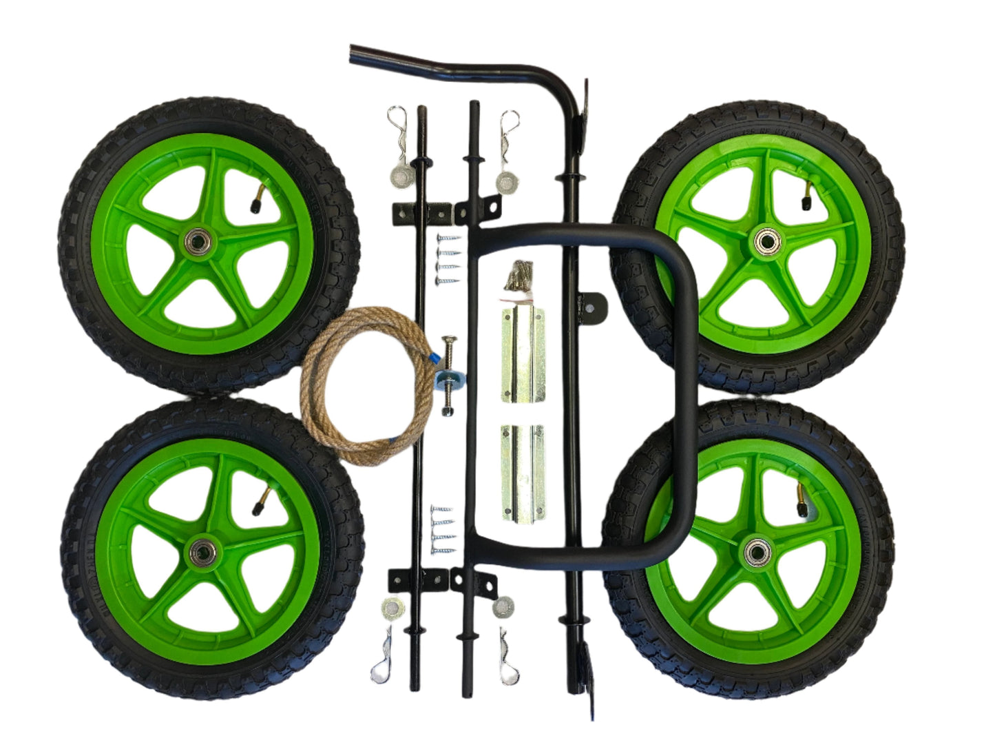 12" Wheels & Axle Set + Front Bumper & Dual Hand Brake
